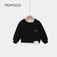 瑪米瑪卡（MOMOCO）童裝男童衛衣2025冬款中大童潮流假兩件貼標衛衣 黑色 110