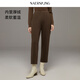 娜爾思（NAERSI）休閑褲顯腿型香蕉褲內里厚絨柔軟蓄溫2025年冬季新款 灰橙黃色 M