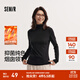 森馬（Semir）長(cháng)袖T恤女冬半高領(lǐng)發(fā)熱抑菌純色修身上衣顯瘦百搭氣質(zhì)打底衫 黑色90001 M