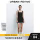 UR2025夏季新款女裝時(shí)尚氣質(zhì)通勤撞色拼接連衣裙UYY750082 正黑 S