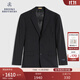布克兄弟（BrooksBrothers）【100%綿羊毛】男士新款經(jīng)典缺角領(lǐng)西服修身純色西裝外套 0004-黑色 38 38SH