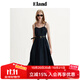 ELAND衣戀吊帶連衣裙女可調(diào)節(jié)肩帶純棉收腰牛仔裙子夏季新款 深牛仔色(57)D/Indigo L 170