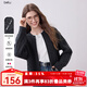 百圖（betu）女裝2025年秋季新款針織開(kāi)衫潮流提花顯瘦簡(jiǎn)約小外套女2509T50 深灰 S