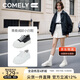 康莉（COMELY）商場(chǎng)同款厚底板鞋女25年春圓頭增高小白鞋休閑鞋 黑色-4.5cm 37 