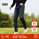 森馬（Semir）森柔牛仔|牛仔褲男款磨毛小腳褲子通勤基礎百搭冬季長(cháng)褲青年 牛仔藍灰88401 32