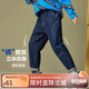 ASK JUNIOR男童褲子2025秋中大童長(cháng)褲直筒褲休閑兒童牛仔褲 深藍色 160