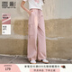 香影粉色直筒工裝褲女2025夏季新款傘兵褲高腰純棉酷颯風(fēng)束腳褲子 粉紅 L 165/88A/110-125斤