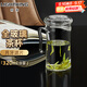明尊（LIGHTKING）茶水分離杯玻璃杯帶蓋 月牙濾片過(guò)濾辦公玻璃水杯綠茶泡茶杯CP-53 煙灰色 320ml