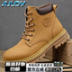 AJLOV馬丁靴英倫風(fēng)秋冬季高幫情侶鞋復(fù)古休閑真皮中幫透氣工裝靴 黃色(35-44) 40