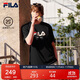 FILA 斐樂(lè )官方男女同款針織T恤2025年夏季純棉寬松休閑情侶短袖t恤