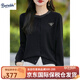 Burwilde國際品牌25春秋新款針織開(kāi)衫女圓領(lǐng)長(cháng)袖外搭毛衣時(shí)尚燙鉆氣質(zhì)精紡 黑色 XL 建議體重125-150斤