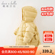 戴維貝拉（DAVE＆BELLA）兒童羽絨服加厚女童衣服連帽寶寶上衣小童服裝秋冬新款幼兒外衣 黃色【現貨】 120 cm（建議身高110-120cm）