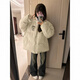 Rindu棉服女學(xué)生小個(gè)子白色立領(lǐng)羽絨棉服女大童冬季初中高中學(xué)生寬松百 米白色 - 678【休閑棉服女/女生冬季外套/內膽 2XL
