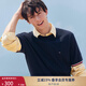 TOMMY HILFIGER25春夏新款男裝純棉珠地網(wǎng)眼休閑通勤鑲邊袖口短袖上衣T恤 藏青色DW5 S （推薦：120-135斤）