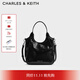 CHARLES&KEITH25秋季新品簡(jiǎn)約手提式托特包菜籃子包生日禮物CK2-30782659 Noir黑色 S
