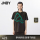 JNBY/江南布衣25夏新品T恤短袖女圓領(lǐng)寬松城市圖案5P5112840 215/深灰褐 M