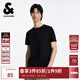 杰克·瓊斯（JACK&JONES）夏季新款柔軟舒適純棉純色多色百搭商務(wù)休閑短袖T恤男裝225201139 E40黑色 常規 M