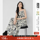 對白X凱伊萊文聯(lián)名浪漫碎花吊帶連衣裙女2025夏裝新款高級感裙子 黑白花 XL