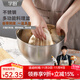 學(xué)廚 打蛋盆304不銹鋼攪拌盆帶刻度加厚奶油蛋白打發(fā)盆和面洗菜水果盆 24Cm不銹鋼打蛋盤(pán)