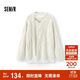 森馬（Semir）毛衣女冬圍巾蕾絲V領(lǐng)絞花寬松2025優(yōu)雅小性感套頭衫109725107011