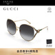 古馳（GUCCI）開(kāi)云眼鏡修顏時(shí)尚人字金屬圓框防曬遮陽(yáng)太陽(yáng)鏡墨鏡女GG0225S-001