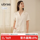 ubras新品流光梔子花翻領(lǐng)短袖短褲套裝春夏舒適家居服女睡衣馥芮白M