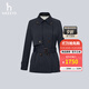 哈吉斯（HAZZYS）女裝 春秋款女士素色寬松通勤短款風(fēng)衣女ASWSH0BAH11 藏青色NV L (165/88A 40)