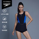 速比濤（Speedo）泳衣女電氣矩陣黑標Hero5.0復刻鯊魚(yú)皮競速溫泉平角連體泳衣 黑色/藍色 XL (高164-170cm,重64-69kg)