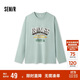 森馬長(cháng)袖T恤男秋季學(xué)院風(fēng)情侶裝復古印花107624101201