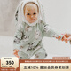 OAK FAMILY夾棉連體衣嬰兒棉服秋冬裝新生兒保暖百天男女寶寶柔暖滿月衣服 含帽子 絨球兔【斜襟款】 80cm