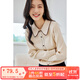 梵希蔓法式英倫撞色邊小香風(fēng)針織衫女優(yōu)雅氣質(zhì)顯瘦百搭春秋季上衣 72375 杏色 L
