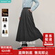 茵曼簡(jiǎn)約通勤百褶半身裙冬季女裝百搭A字大擺顯瘦中長(cháng)裙子 貴族灰 M