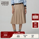 Teenie Weenie小熊秋季氣質(zhì)通勤中長百褶裙優(yōu)雅時髦裙高智感裙子女 卡其色 S (160)