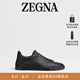 ZEGNA【會(huì )員日甄選】杰尼亞男鞋黑色鹿皮Triple Stitch?奢華休閑鞋 黑色 43 (9)