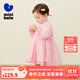 迷你巴拉網(wǎng)紗連衣裙女童寶寶國(guó)風(fēng)甜美親膚純棉內(nèi)里拼接 粉紅60002 120