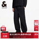 杰克·瓊斯（JACK&JONES）男裝秋季簡(jiǎn)約3D立體膝蓋設計廓形寬腿褲直筒褲褲子男褲224414019 E40黑色 M （175)
