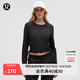 lululemon丨Cinched 女士系帶可調節開(kāi)口棉混紡長(cháng)袖 T 恤 LW3IAAS 黑色 S