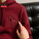 倉石一樹(shù) KAZUKI KURAISHI潮牌2026馬年本命年連帽刺繡衛衣男秋冬款加絨衣服酒紅色外套 酒紅色 XL