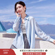 香影【多色涼感】輕薄襯衫外套女夏季空調衫開(kāi)衫外搭襯衣開(kāi)叉上衣 藍色 S