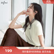 伊芙麗（eifini）蔣欣代言經(jīng)典小版型小字母短袖T恤女2025新款通勤休閑上衣 米白 M