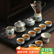 不拙汝窯茶具整套高檔功夫茶具辦公用家庭用青花瓷蓋碗14入泡茶套裝