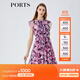 PORTS寶姿女裝春夏新品時(shí)尚碎花圓領(lǐng)短袖連衣裙LM8D240MPP109 丈青印花 L (8)