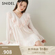 SNIDEL2025春夏新品刺繡花邊荷葉領(lǐng)喇叭袖襯衫連衣裙SWFB251065 粉米色 均碼 (F)