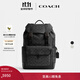 蔻馳（COACH）新款男士經(jīng)典標志LEAGUE翻蓋卡扣雙肩包日常通勤男包 木炭灰色 經(jīng)典標識