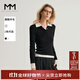 麥檬MM麥檬 絨云衫 24秋新品POLO領(lǐng)醋酸羊毛毛針織衫毛衣5F7932692 黑色5F7932692 S