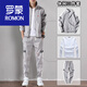 羅蒙（ROMON）衛(wèi)衣男士套裝春秋季2025新款潮流休閑運(yùn)動(dòng)服搭配帥氣一套 801灰色【3件套】 【T恤】 5XL
