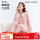 都市麗人軟減齡可愛(ài)少女針織棉娃娃領(lǐng)外穿四季長(cháng)袖睡衣家居服套裝女2H3130