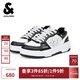 杰克·瓊斯（JACK&JONES）男裝秋季休閑鞋透氣孔黑白撞色字母圖案日常百搭鞋子2253C8001 S03黑色 41