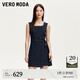 VEROMODA連衣裙2025新款方領(lǐng)腰側系帶寬肩帶裙子3252011 特深牛仔藍色 M