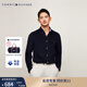 TOMMY HILFIGER【燈芯絨】秋冬男裝商務(wù)休閑純色修身長(cháng)袖襯衫外套 藏青色FAP M